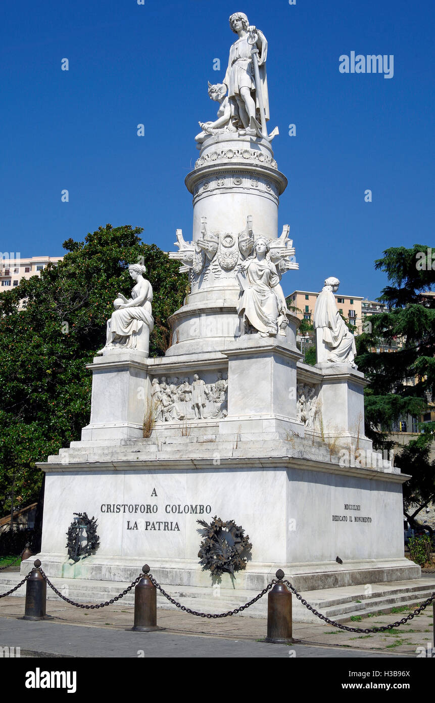 Genoa, Italy, Statue of Christopher Columbus Stock Photo Alamy