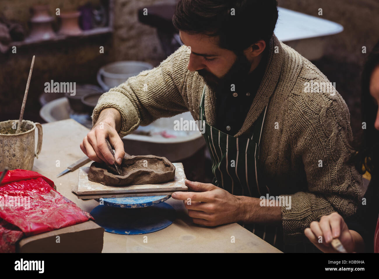 Male craftsperson working Stock Photo