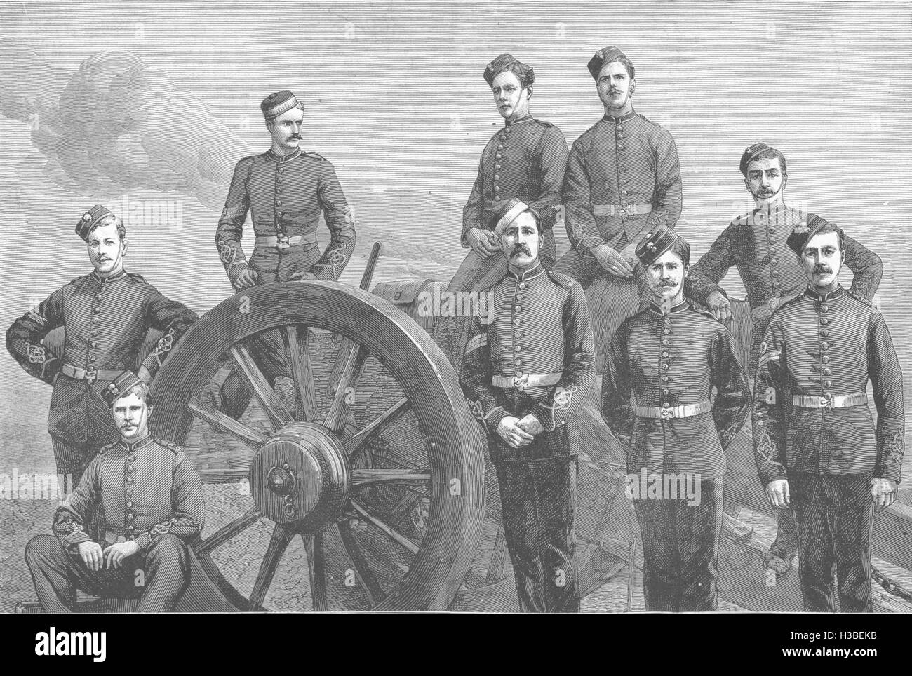 MDDX 3rd artillery Troops, winners Queen's prize mtg Shoeburyness 1885. The Graphic Stock Photo