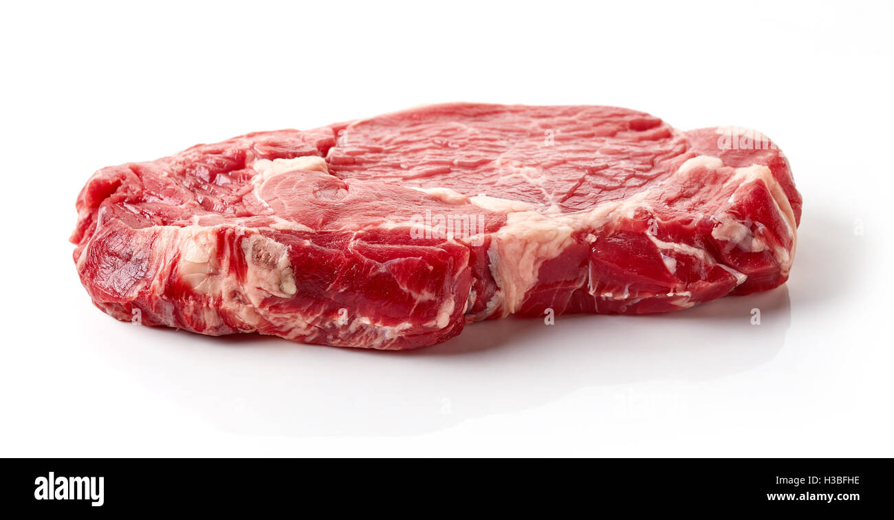 Fresh raw beef steak isolated on white background Stock Photo - Alamy