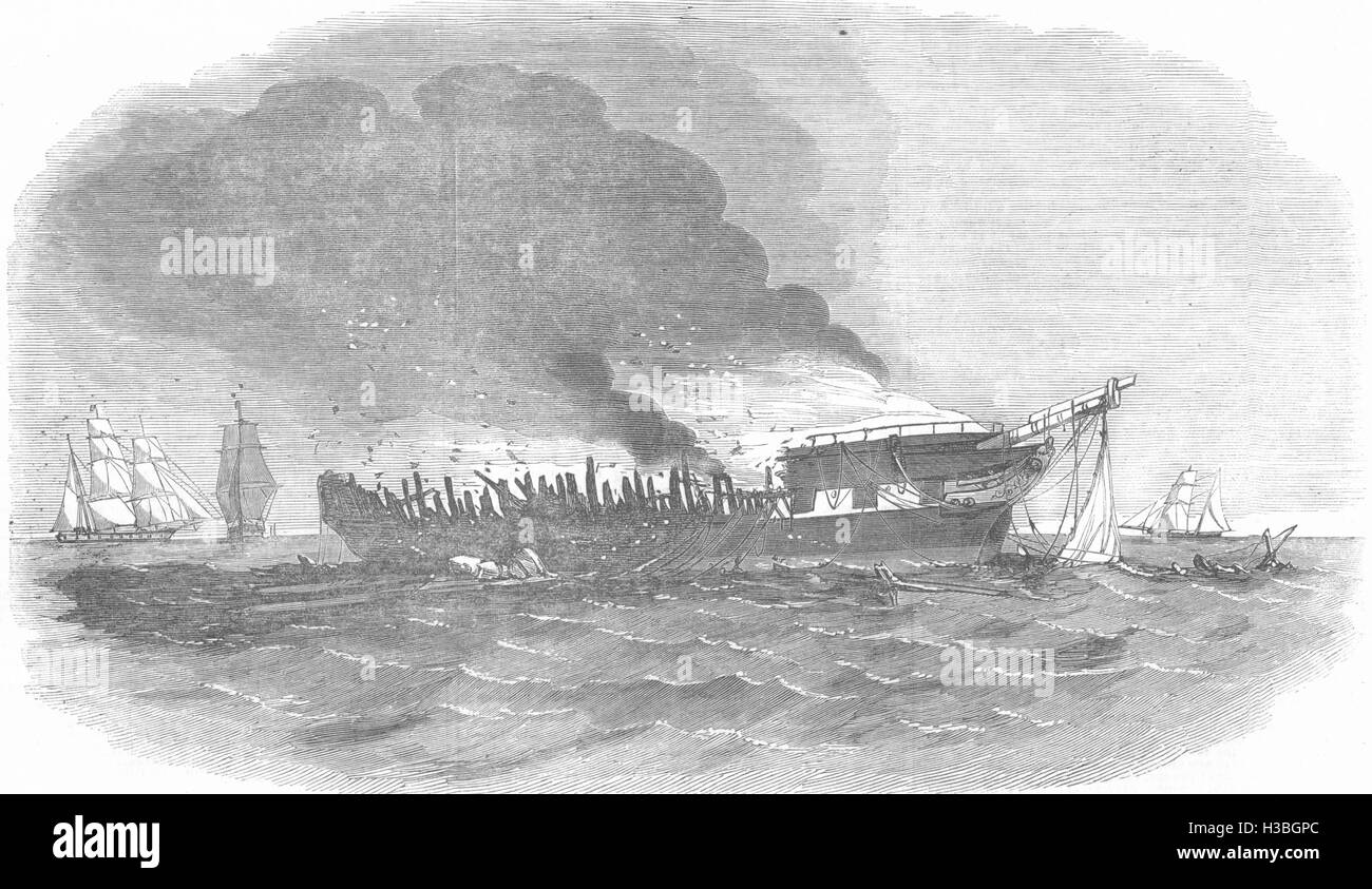 EUROPE The Europa transport ship, as she appeared June1, Seven A M 1854. The Illustrated London News Stock Photo