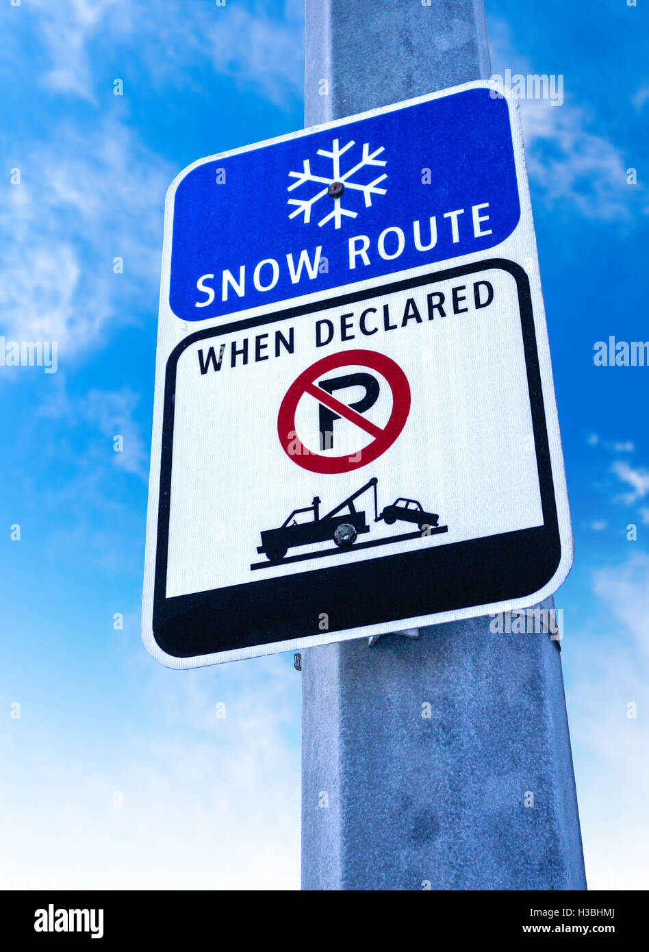 SNOW EMERGENCY ROUTE CAUTION ROAD STREET HIGHWAY SIGN 2 FEET X 2 FEET 