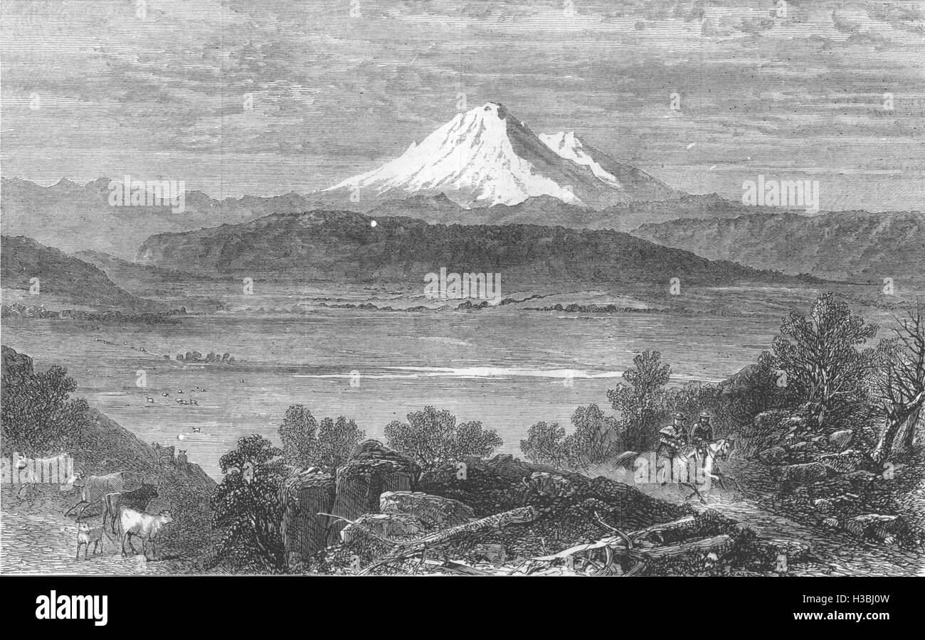 CALIFORNIA The Modoc Incians Mount Shasta, Siskiyou county, California 1873. The Illustrated London News Stock Photo