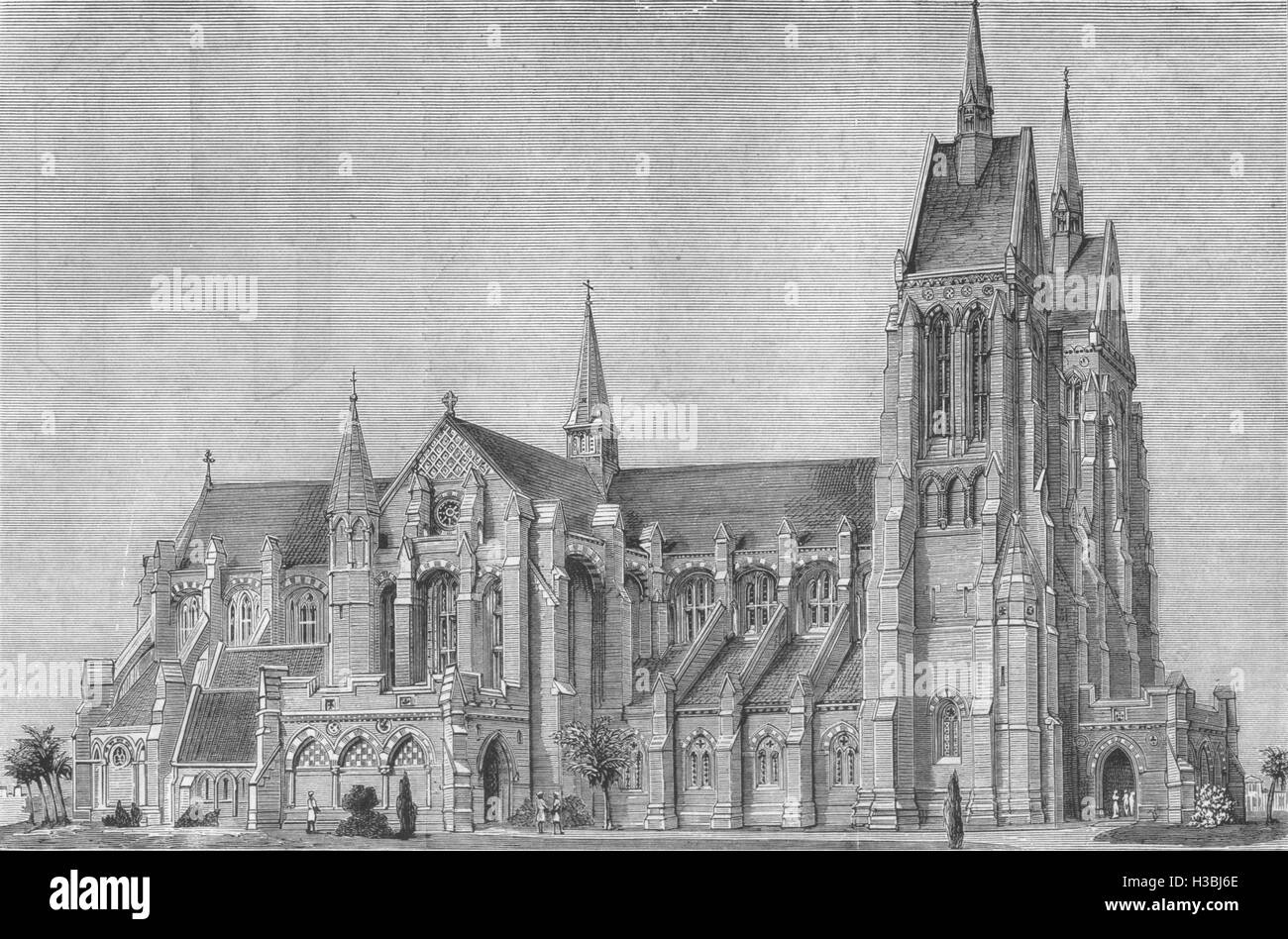 PAKISTAN The new cathedral, Lahore, India 1880. The graphic Stock Photo