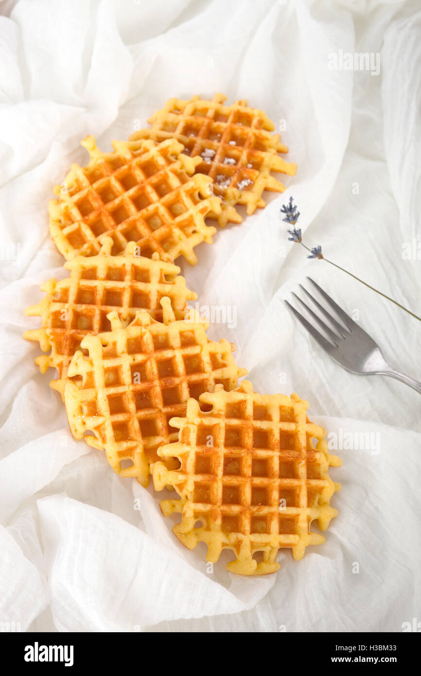 Round Belgian waffle Stock Photo Alamy