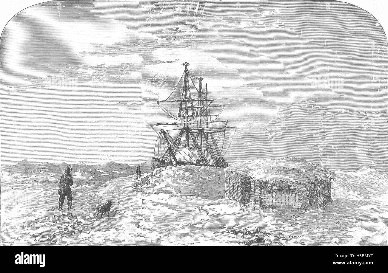 CAMDEN Capt Collinsons Arctic Expedition HMS Enterprise Winter-quarters 1855. The Illustrated London News Stock Photo