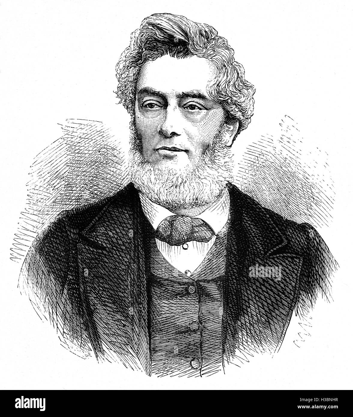 Jules Claude Gabriel Favre (1809 – 1880) was a French statesman. After the establishment of the Third Republic in September 1870, he became one of the leaders of the Moderate Republicans in the National Assembly. With Adolphe Thiers he opposed the war against Prussia in 1870, and at the news of the defeat of Napoleon III at Sedan he demanded the deposition of the emperor. Stock Photo