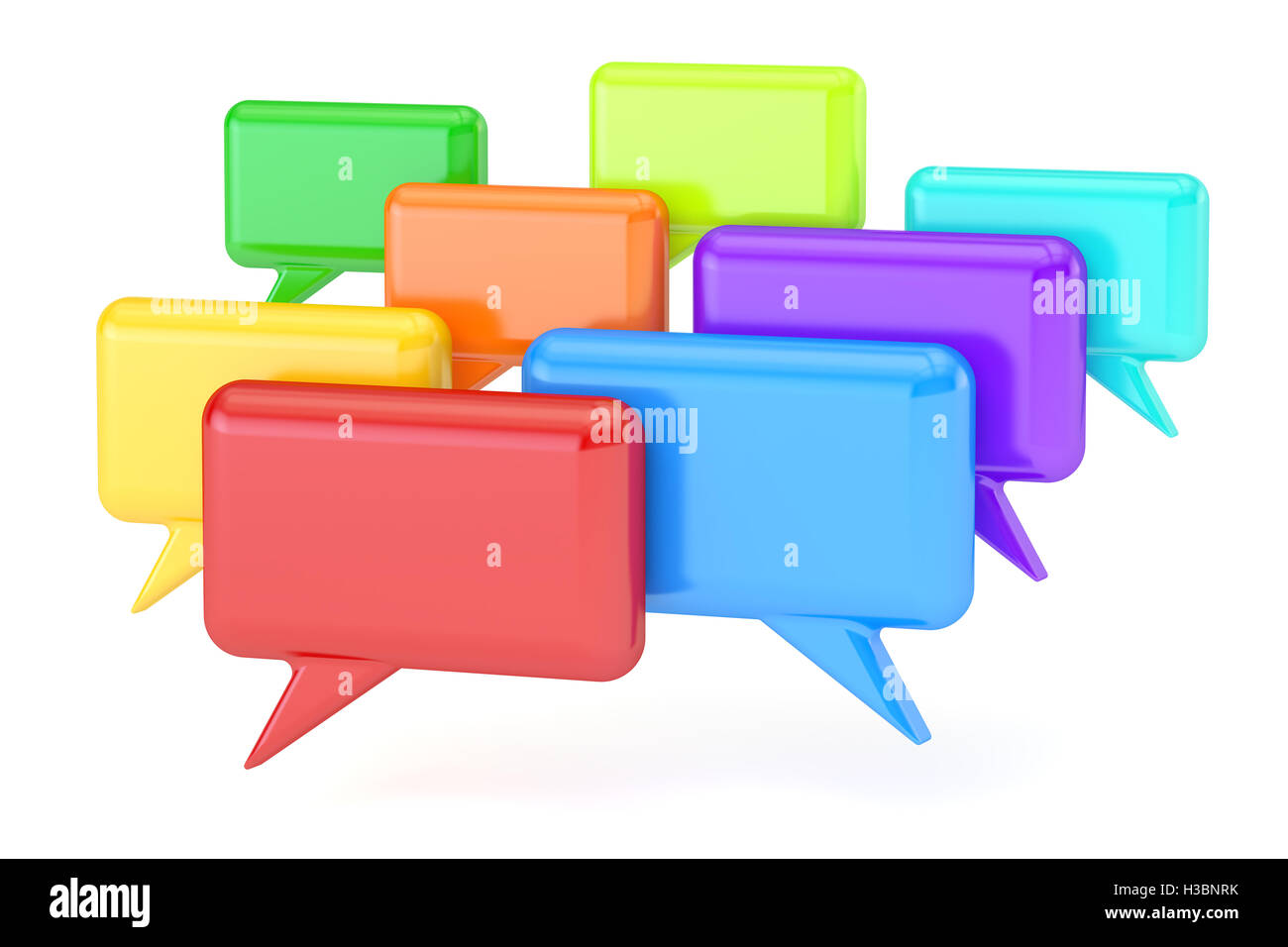 Color speech bubbles, 3D rendering isolated on white background Stock ...