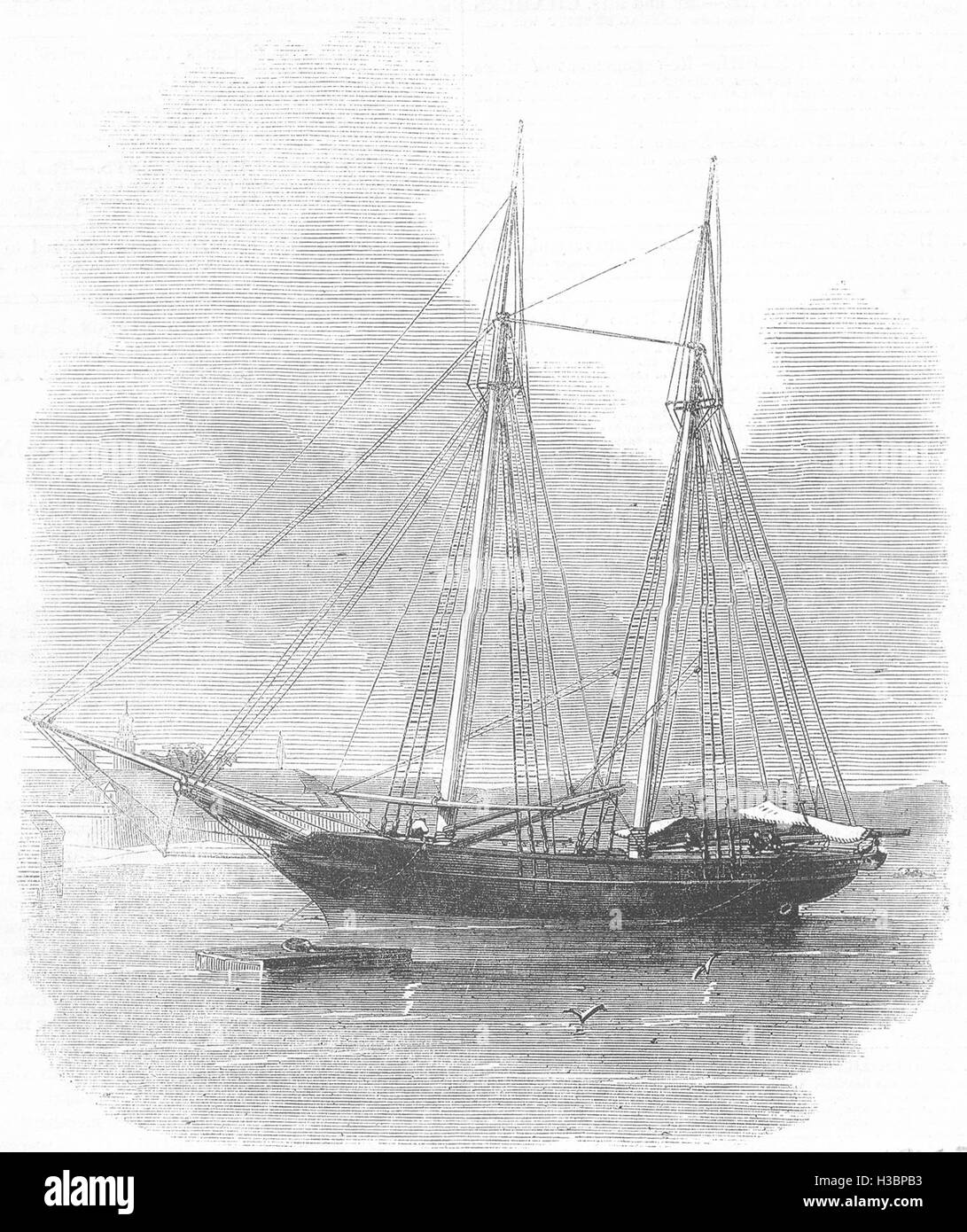 JAMAICA The Slave-schooner at Port Royal 1857. The Illustrated London News Stock Photo