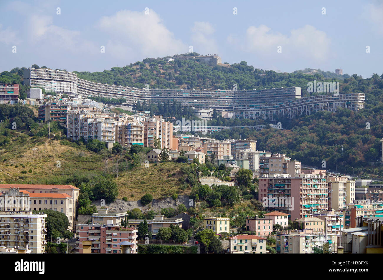 Genoa, Genova, Italy. Biscione Housing development Stock Photo