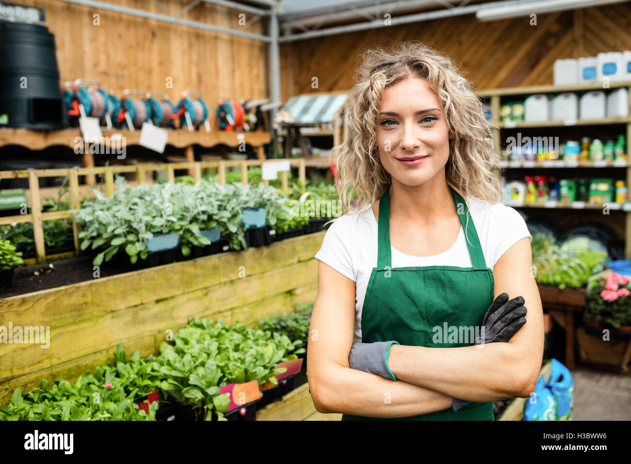 Crossed arms caucasian female hi-res stock photography and images - Alamy