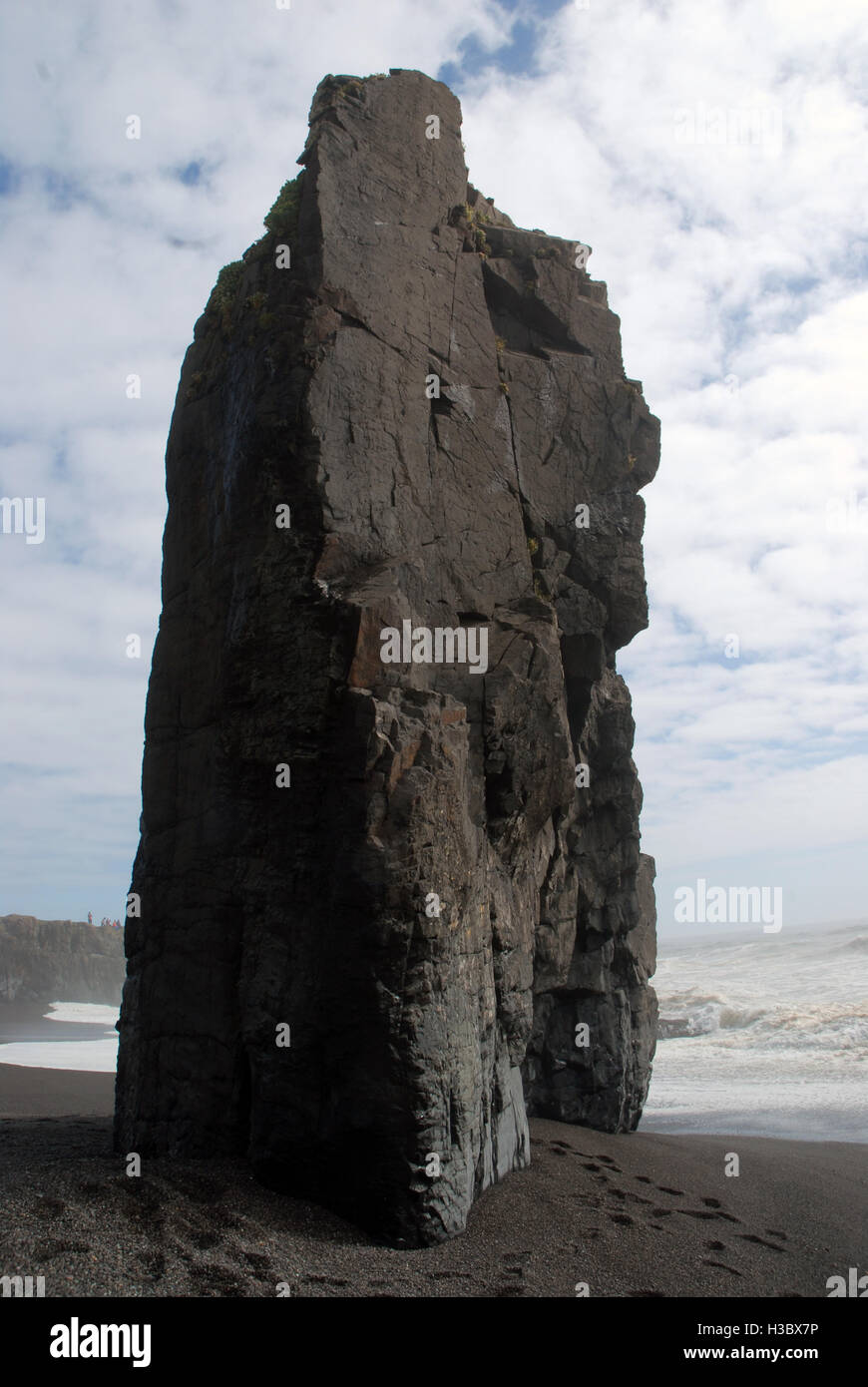 Djúpivogur basalt rock column and black sand beach, Iceland Stock Photo ...