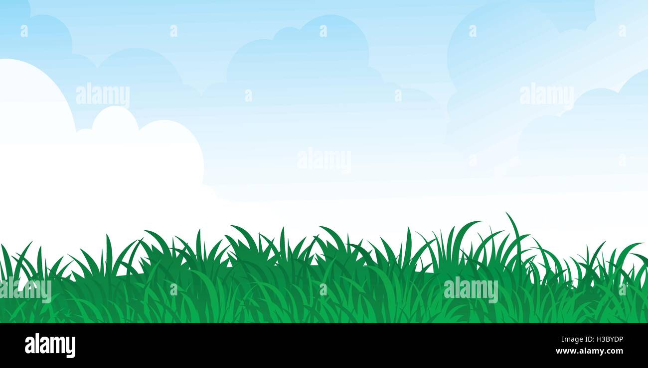 Blue sky sunshine garden Stock Vector Images - Alamy