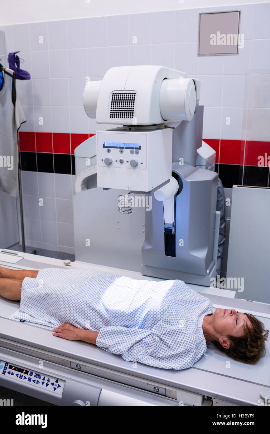 Female patient going through xray test Stock Photo Alamy