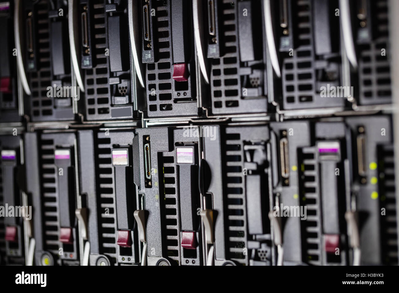 Towers in server room Stock Photo