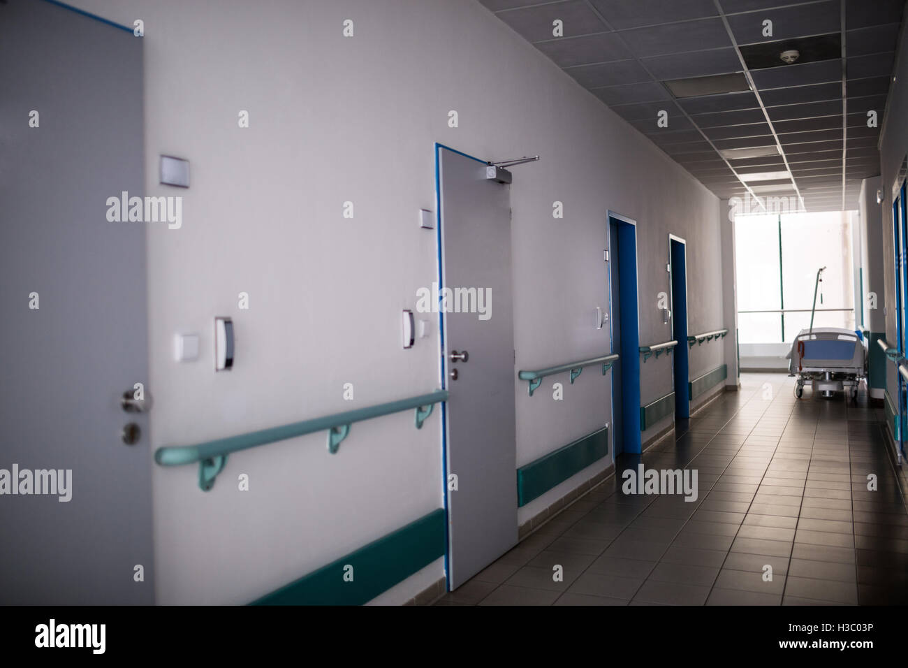 View of hospital corridor Stock Photo