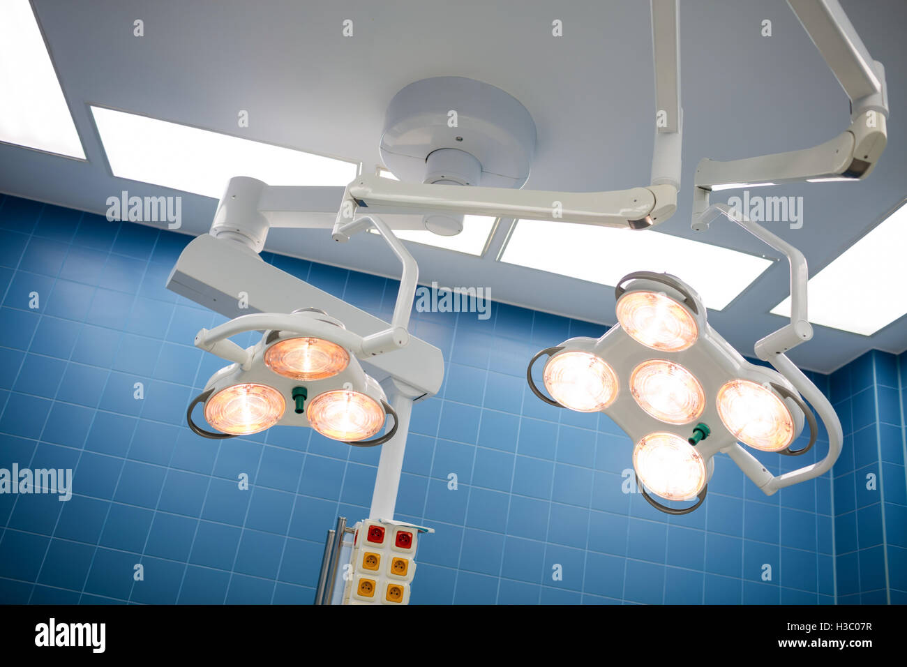 Surgical light in operation room Stock Photo