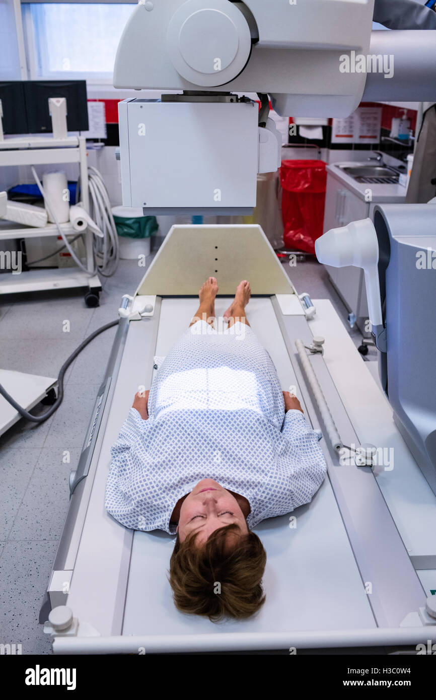 Female patient going through xray test Stock Photo Alamy