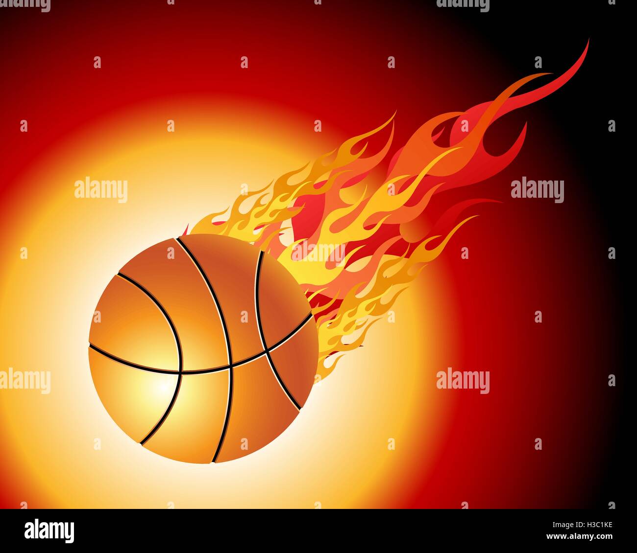 Fiery basketball ball Stock Vector Image & Art - Alamy