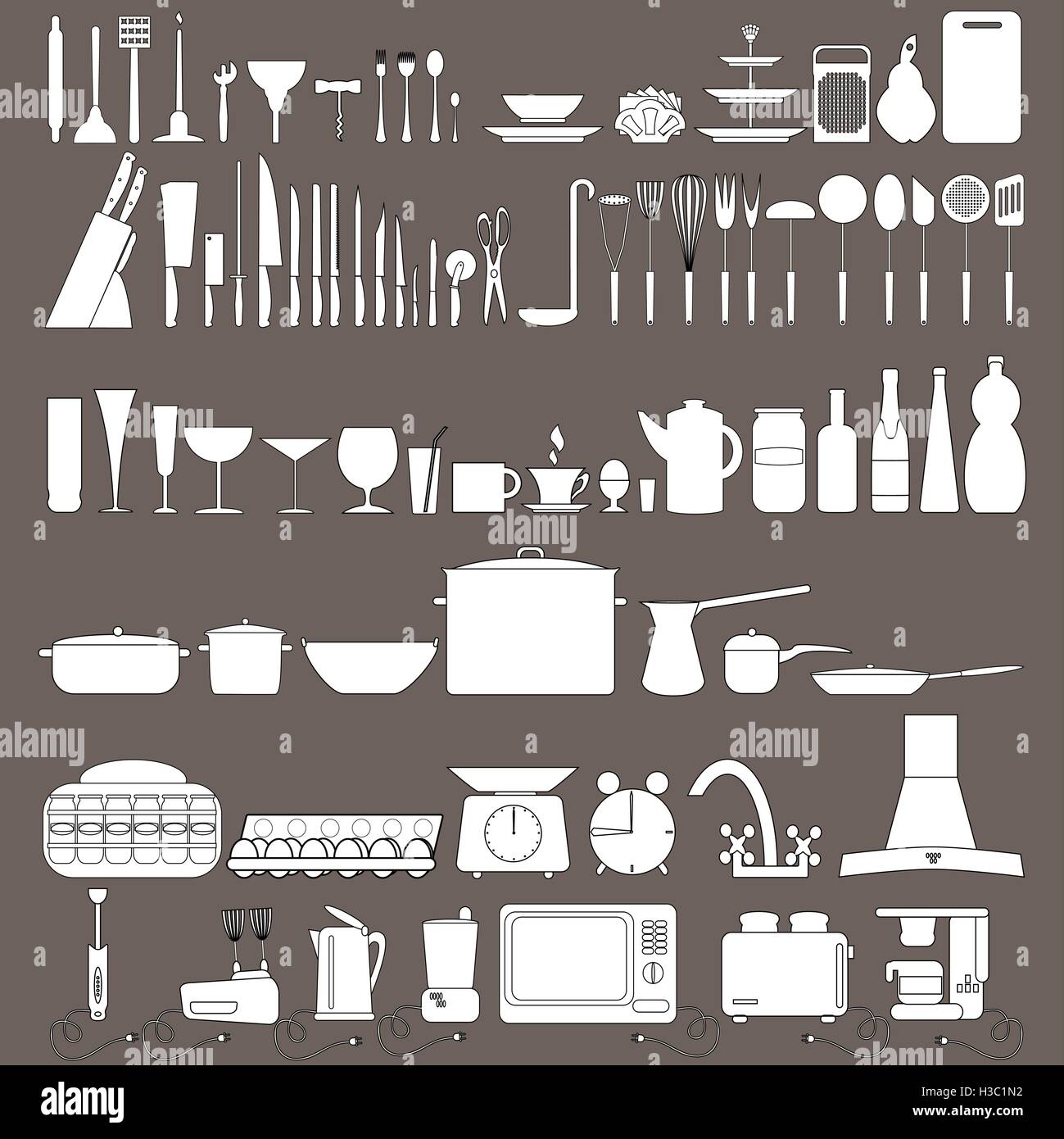 Kitchen tool icons collection Stock Vector Image & Art - Alamy