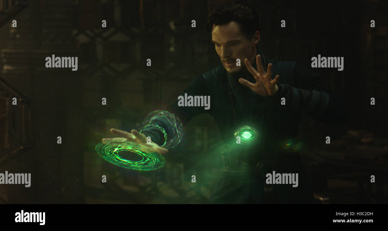 RELEASE DATE: November 4, 2016 TITLE: Doctor Strange STUDIO: Marvel Studios DIRECTOR: Scott Derrickson PLOT: After his career is destroyed, a brilliant but arrogant and conceited surgeon gets a new lease on life when a sorcerer takes him under her wing and trains him to defend the world against evil PICTURED: Benedict Cumberbatch as Dr. Stephen Strange (Credit: c Marvel Studios/Entertainment Pictures/) Stock Photo