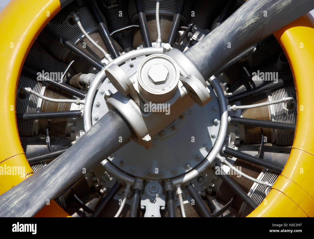 Aircraft propeller engine detail with blade. Horizontal Stock Photo Alamy