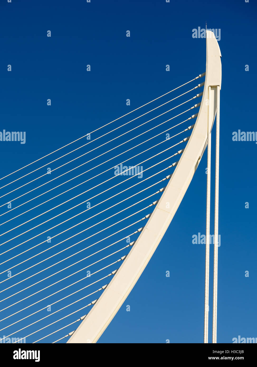 White Abstract Bridge Structure On Sky Stock Photo - Alamy