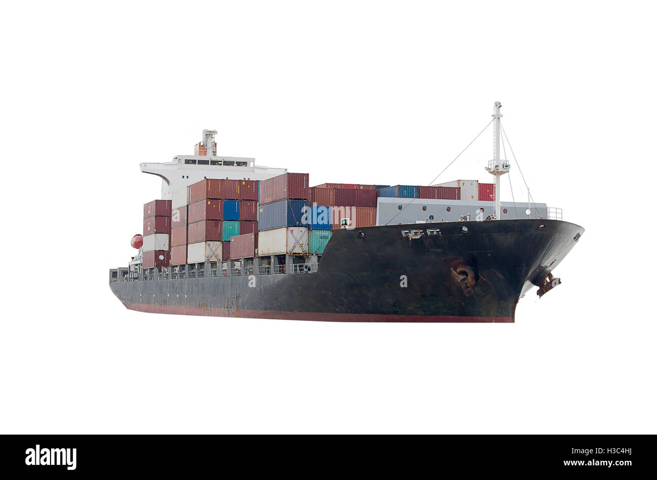 Container Cargo ship in the ocean isolated on white background, Freight ...