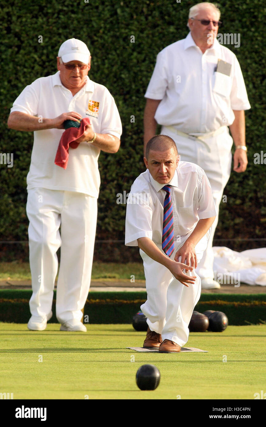 Aldersbrook BC vs Wanstead BC - Jubilee & Churchill Cup Final at South Woodford Bowls Club - 13/08/10 Stock Photo