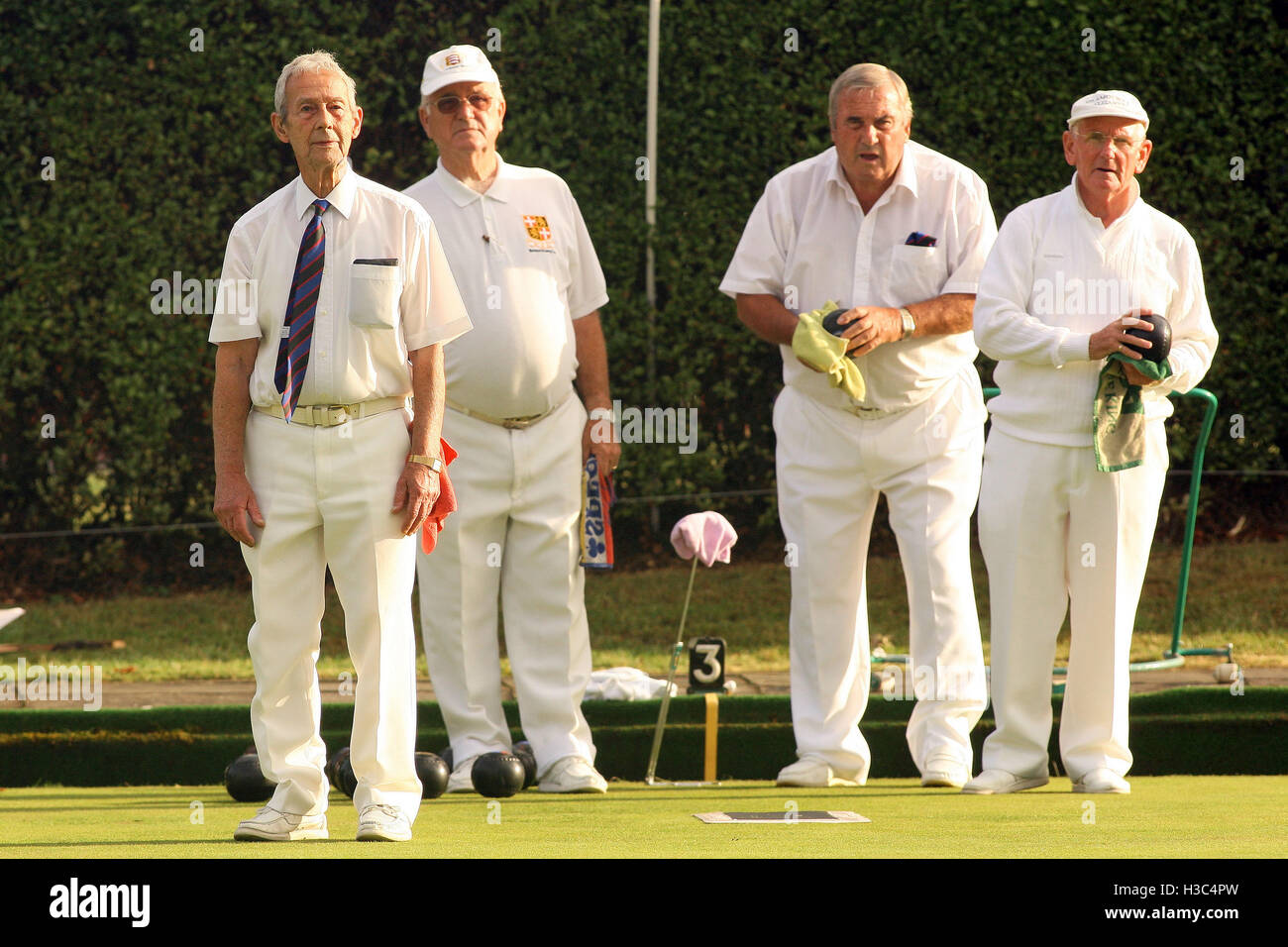 Aldersbrook BC vs Wanstead BC - Jubilee & Churchill Cup Final at South Woodford Bowls Club - 13/08/10 Stock Photo