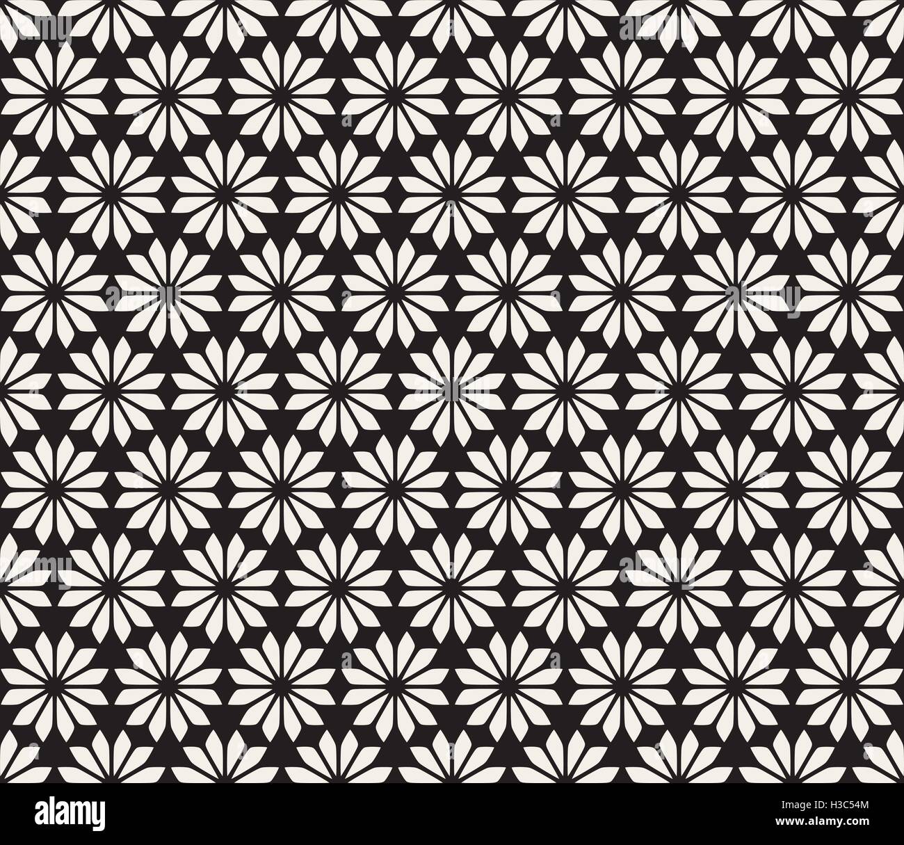 Vector Seamless Black and White Floral Pattern Stock Vector Image & Art ...