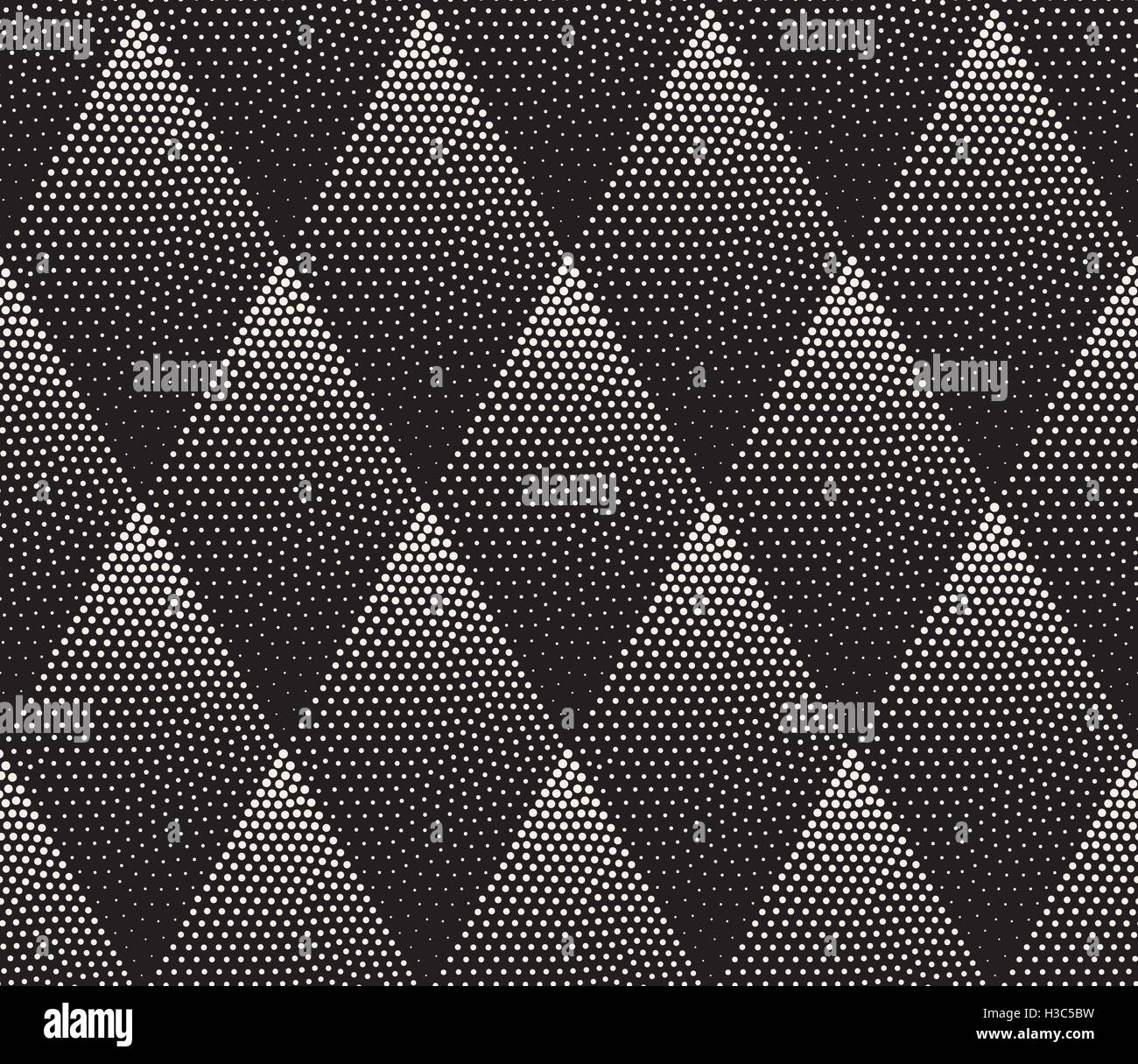 Vector Seamless Black and White Stippling Halftone Gradient Rhombus ...