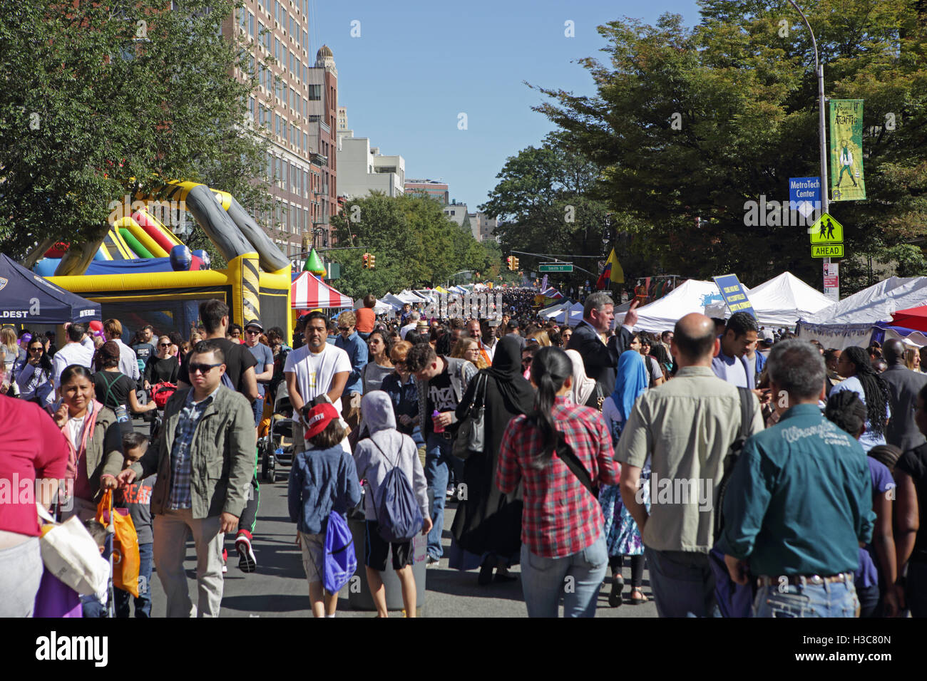 Large crowd of people attend the annual Atlantic Antic street fair held