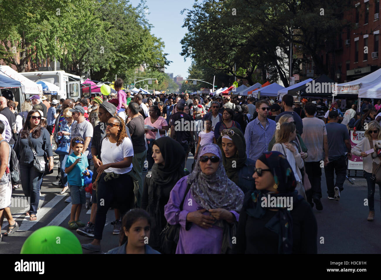 Large crowd of people attend the annual Atlantic Antic street fair