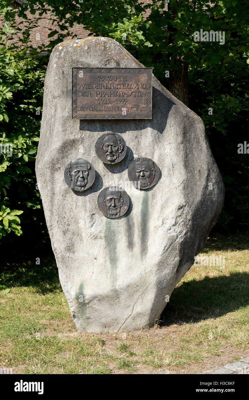 memorial stone, lake dwellings, Uhldingen-Muehlhofen, Lake Constance, Baden-Wuerttemberg, Germany Stock Photo