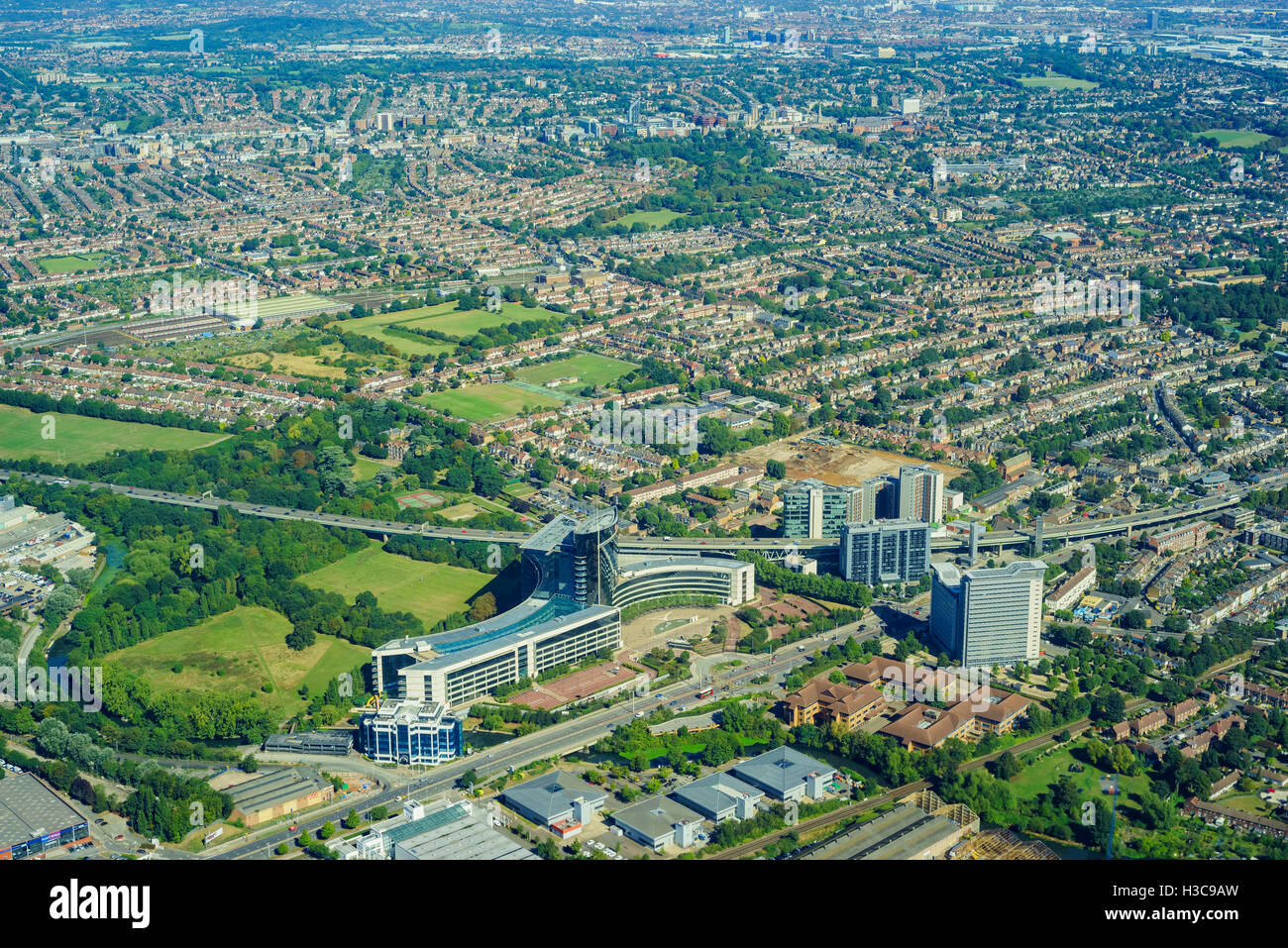 Aerial view of Brentford of London, United Kingdom Stock Photo