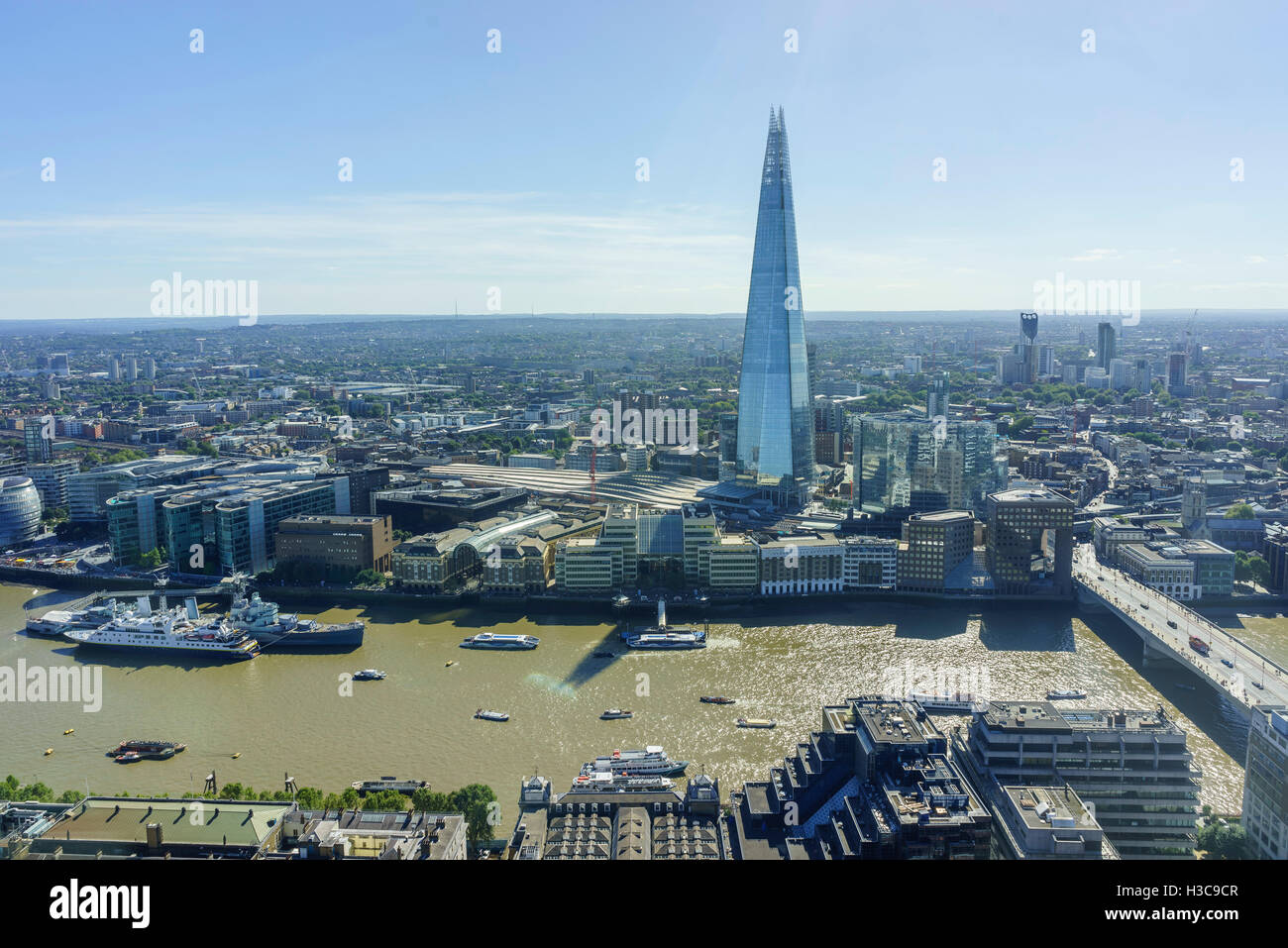 Superb aerial view from Sky Garden of London, United Kingdom Stock Photo