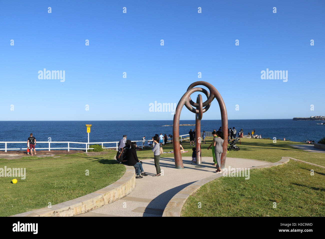 Bali Memorial statue at Dolphins Point, Dunningham Reserve, Coogee Beach, Sydney, Australia. Stock Photo