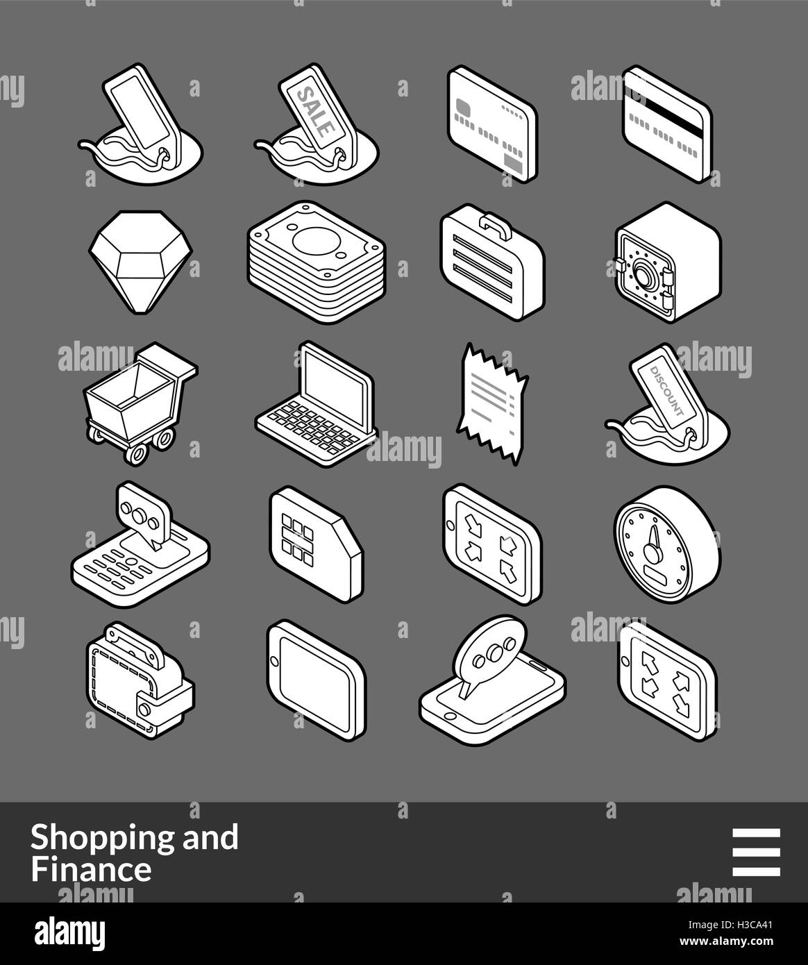 Isometric outline icons set Stock Vector Image & Art - Alamy