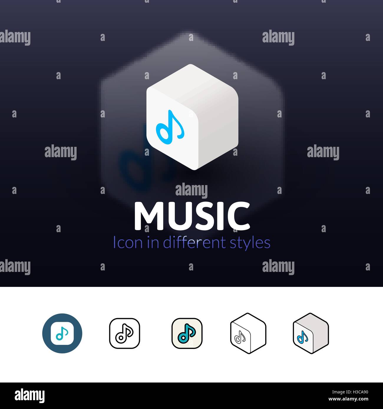 Music icon in different style Stock Vector