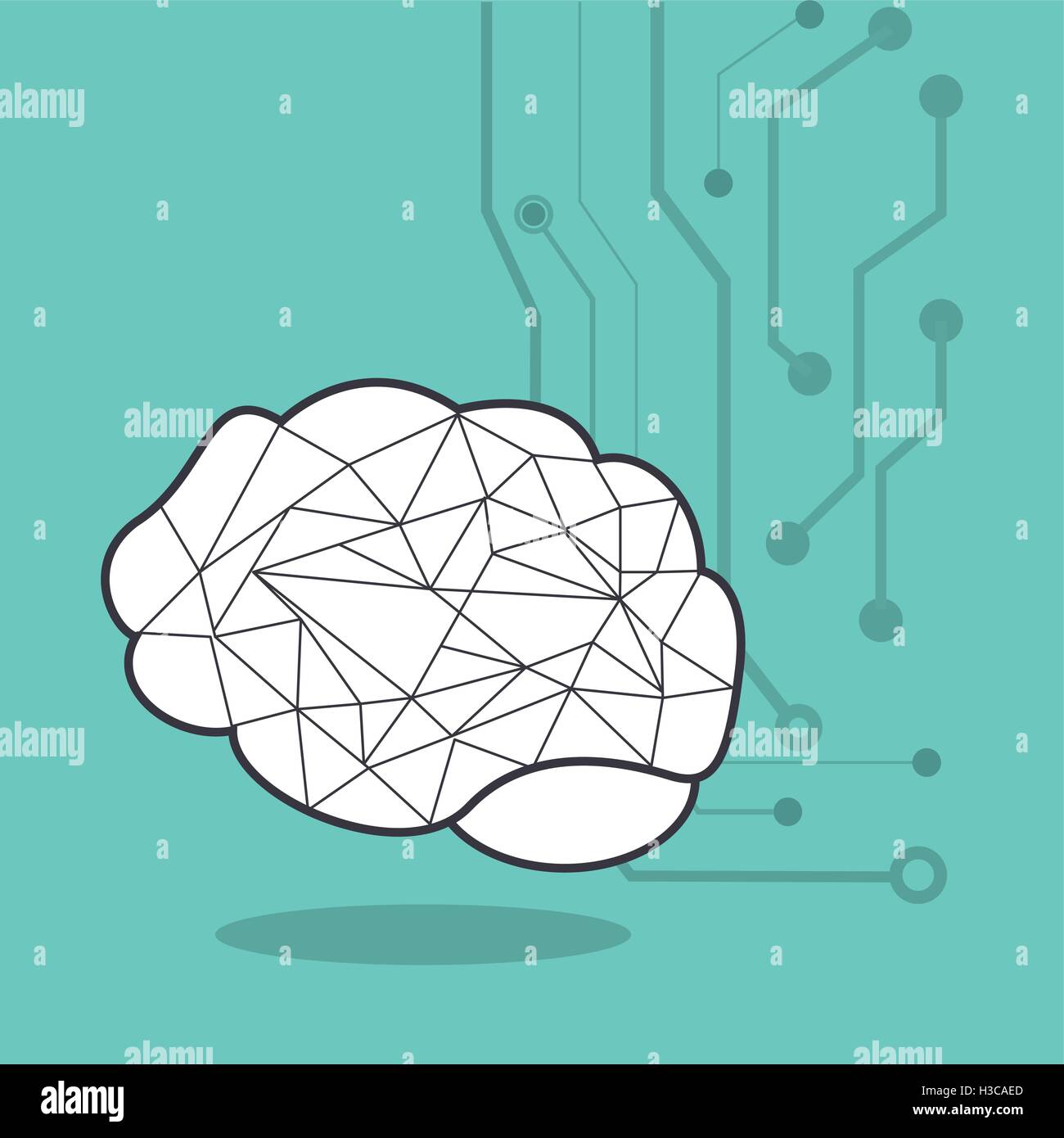 human brain and circuit icon image Stock Vector Image & Art - Alamy