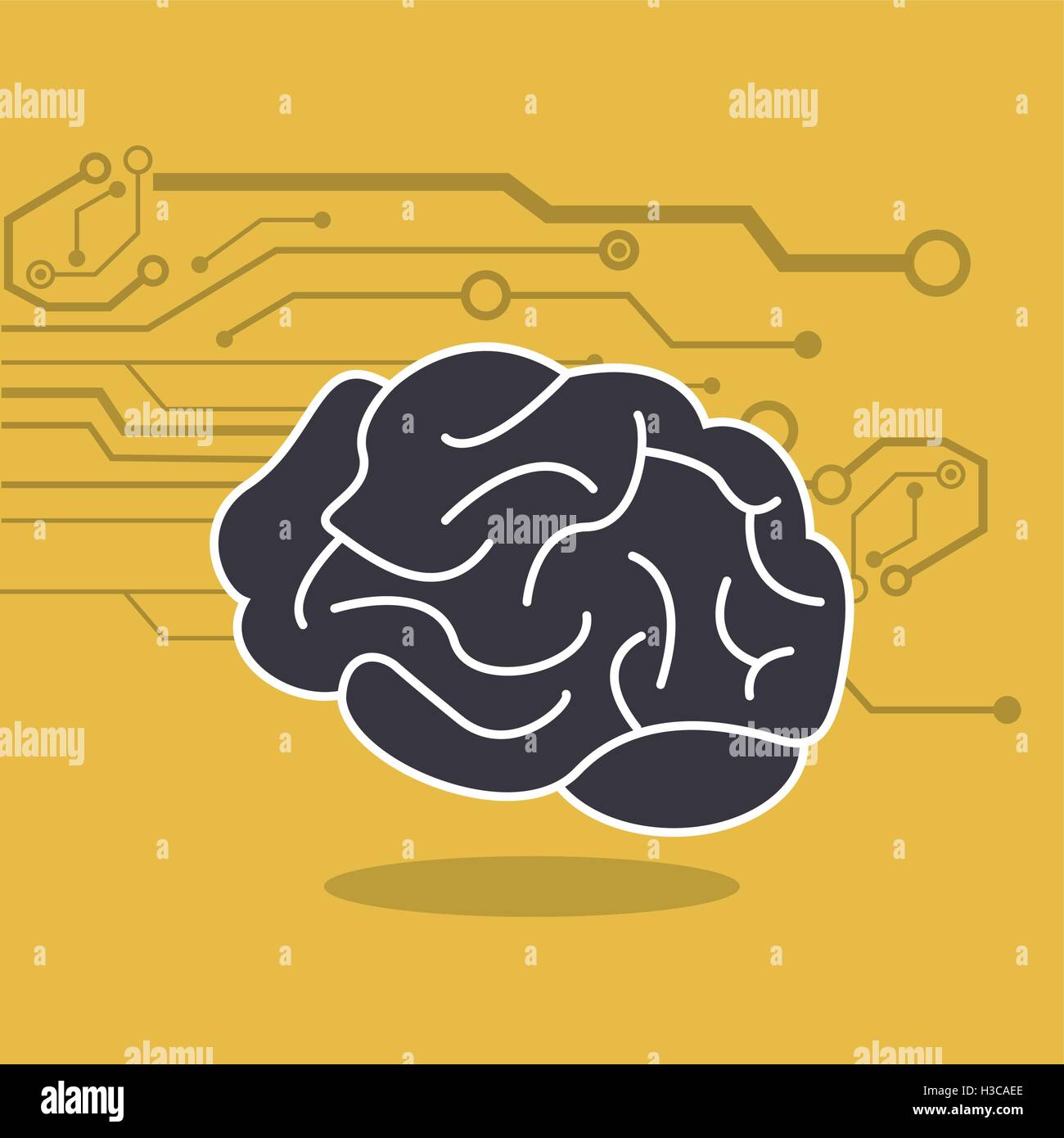 human brain and circuit icon image Stock Vector Image & Art - Alamy