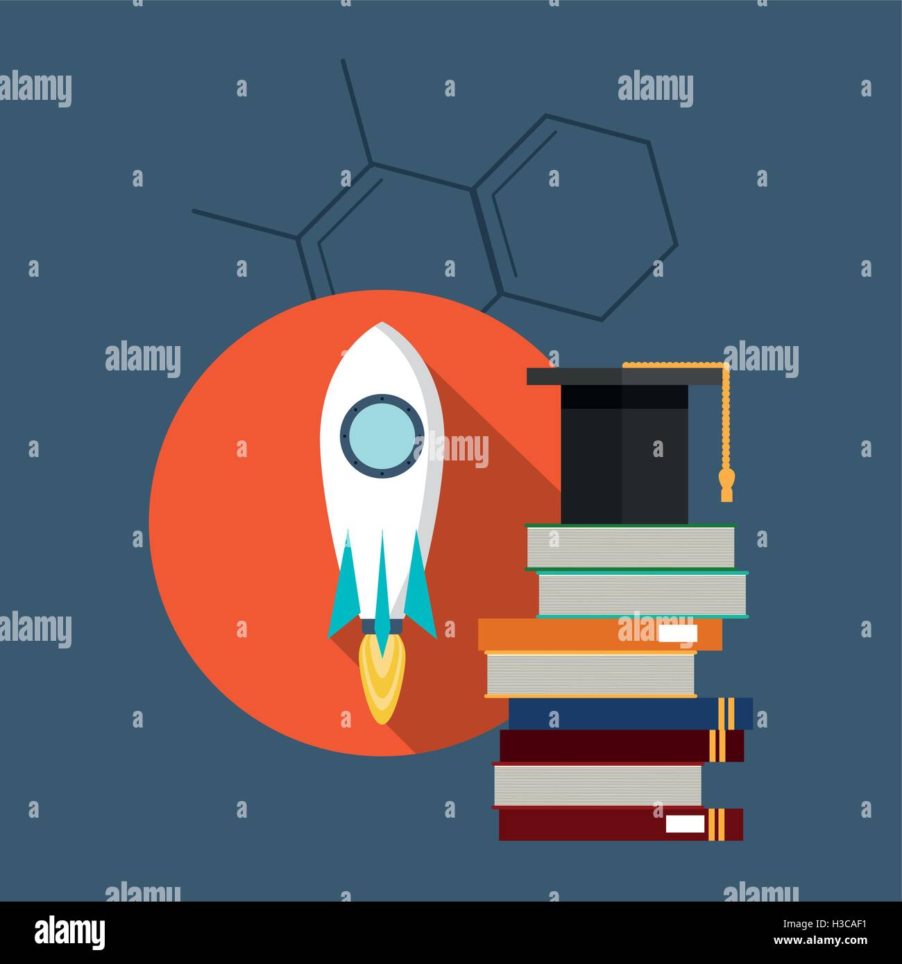 rocket with science related icons image Stock Vector Image & Art - Alamy