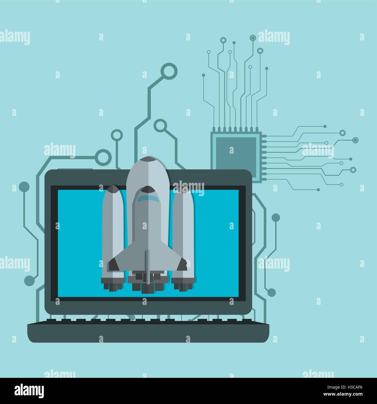 rocket with science related icons image Stock Vector Image & Art - Alamy