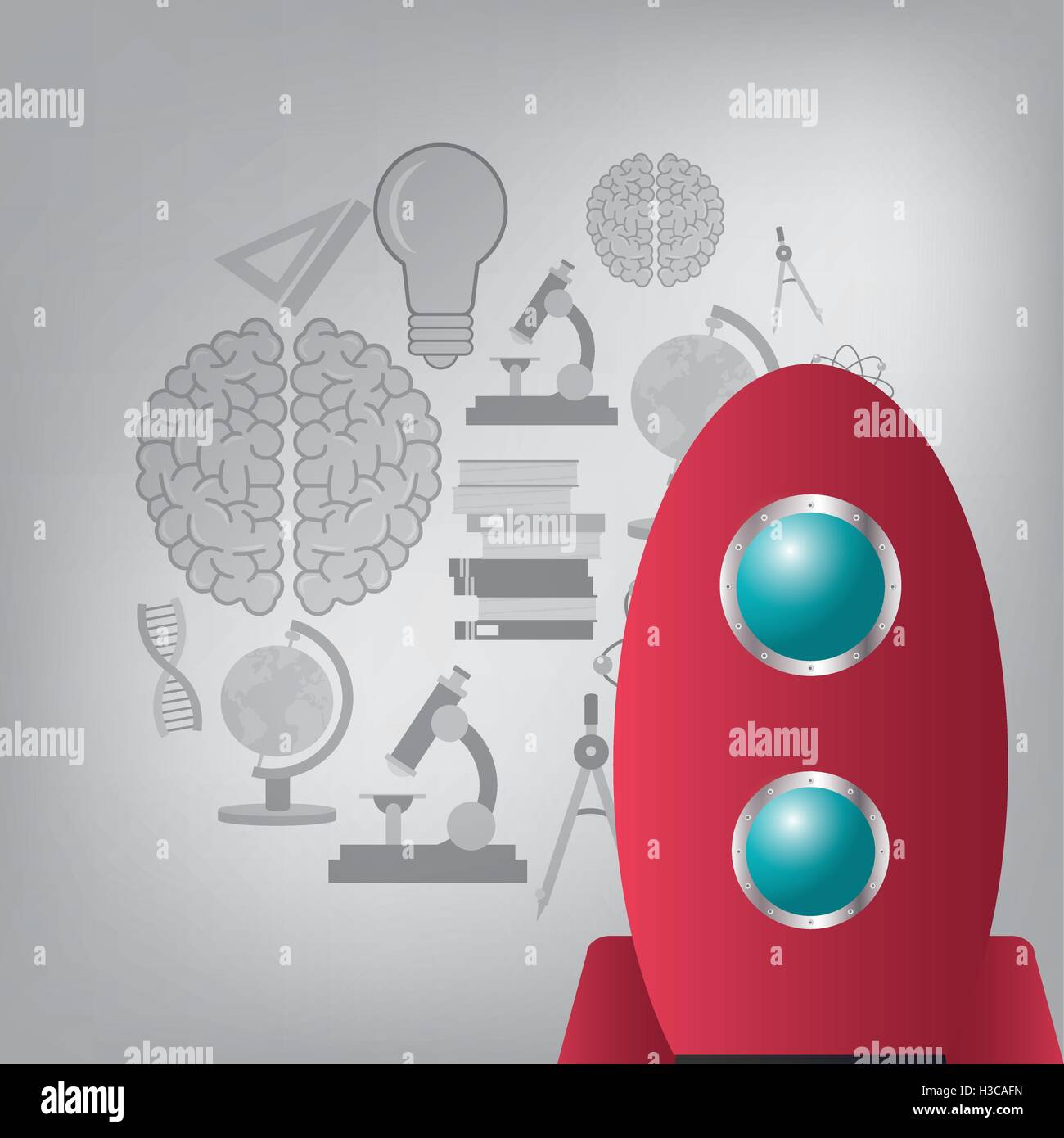 rocket with science related icons image Stock Vector Image & Art - Alamy