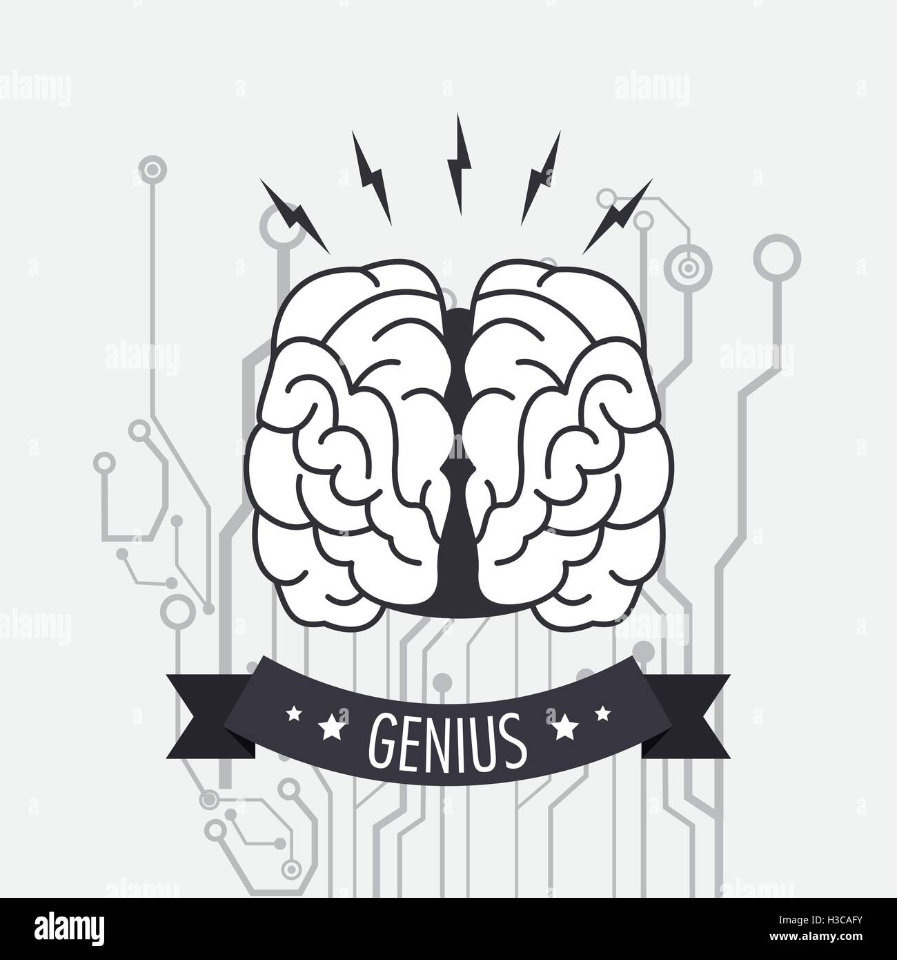 human brain and circuit icon image Stock Vector Image & Art - Alamy