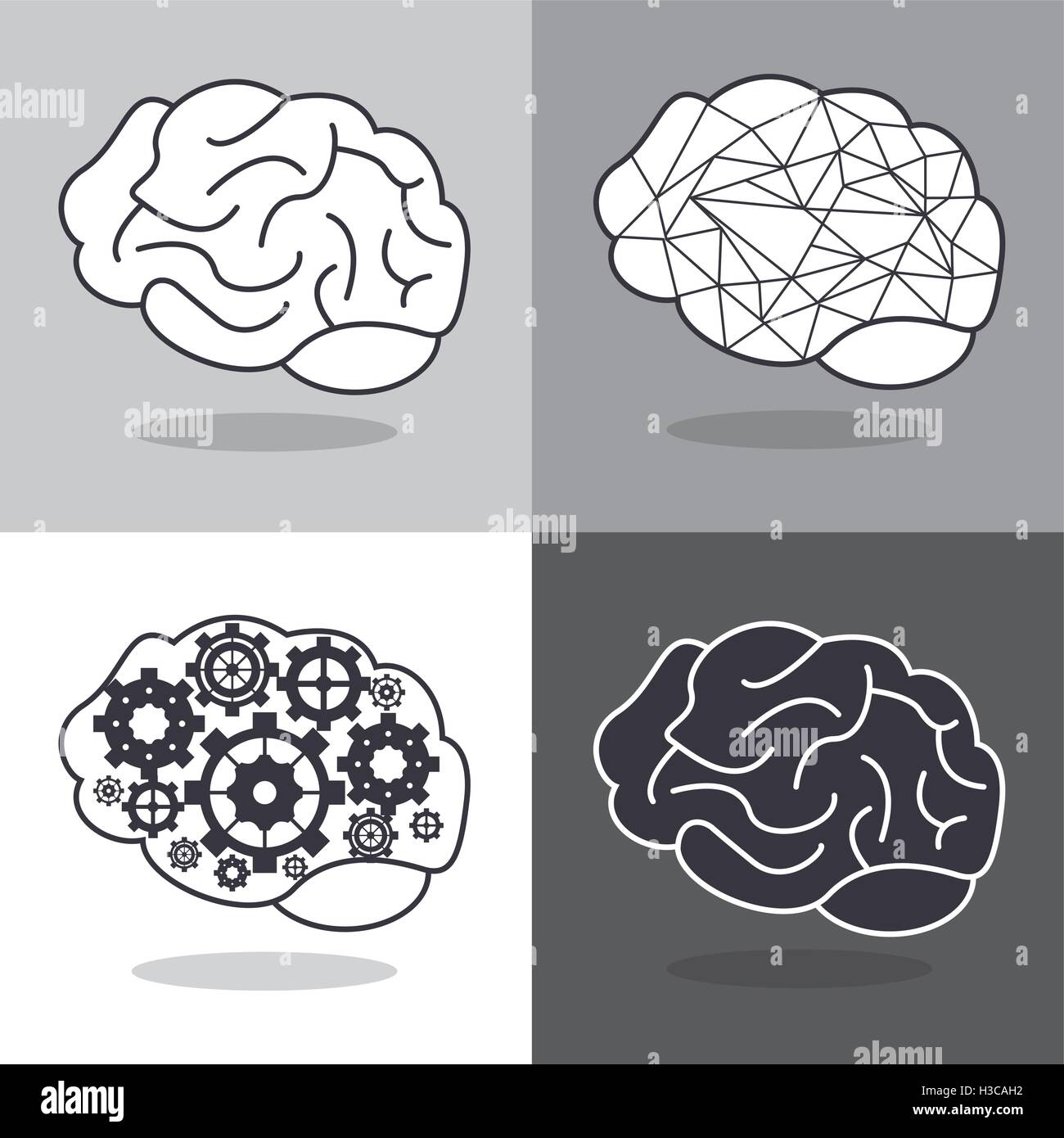 human brain and gears icon image Stock Vector Image & Art - Alamy