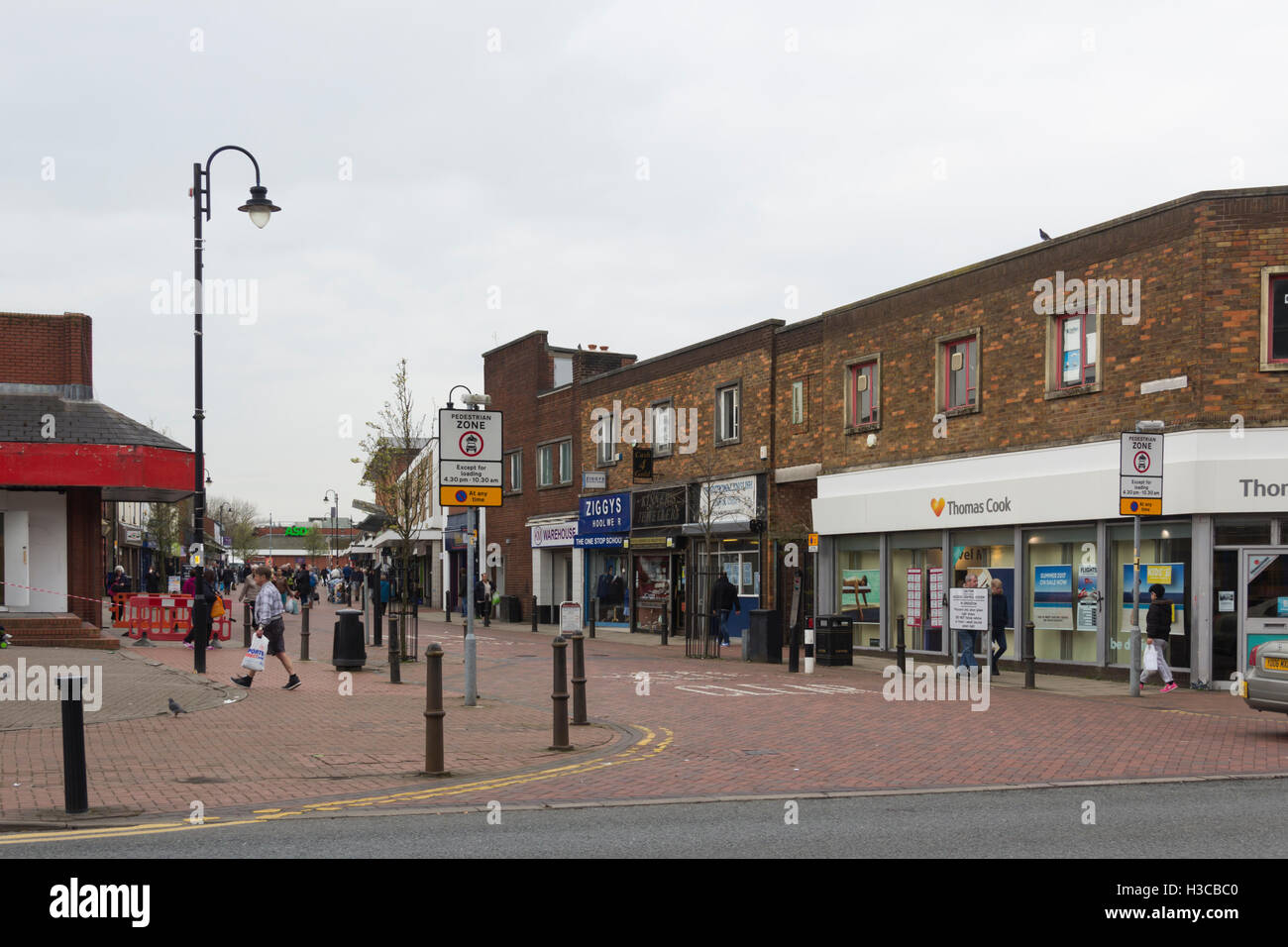 Brackley street in Farnworth, Bolton. The principal shopping street in