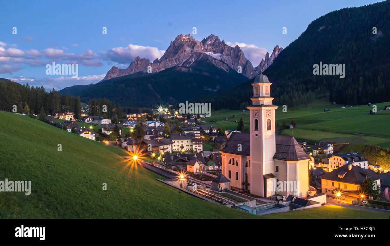 Sexten / Sesto town in South Tirol / Südtirol / Alto Adige in the Italian Dolomites / Sextner Dolomiten - Italy Stock Photo