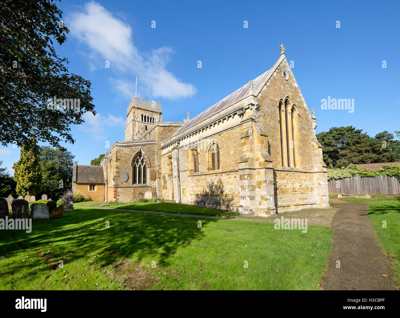 The Anglo-Saxon All Saints' Church, Earls Barton, Northamptonshire, England, UK. Stock Photo